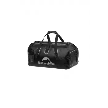 Naturehike Bag 90L vandeniui atsparus kelioninis krepšys, užsukamas viršus, juodas