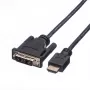 ROLINE HDMI į DVI-D (Single Link) adapterinis laidas - 1,5 m - Juodas (11.04.5516)