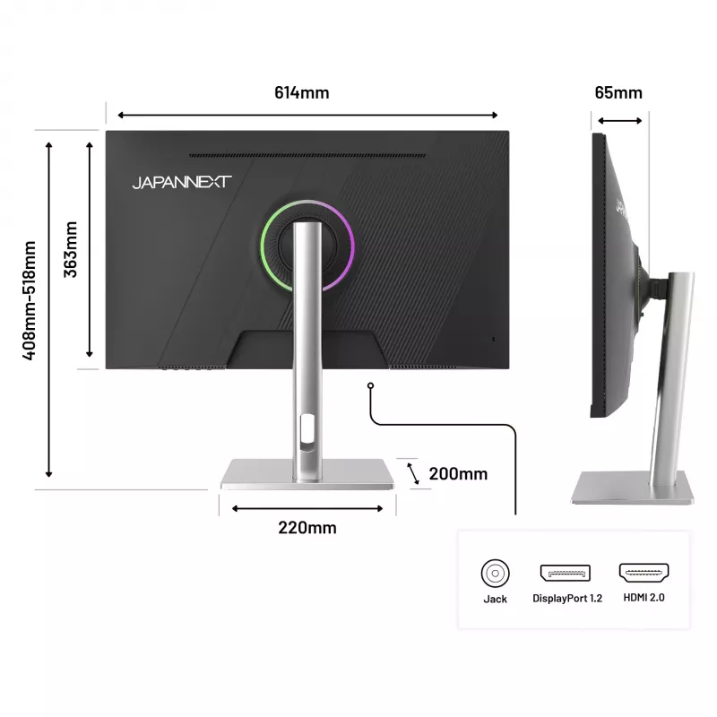 JAPANNEXT JN-I270FHD200F-HSP monitor 27 colių Full HD LED sidabrinis