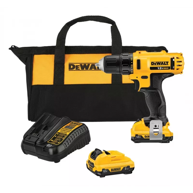 DeWALT DCD 10.8V belaidis gręžtuvas-suktuvas su raktuojamu griebtuvu, Li-Ion, Euro kištukas