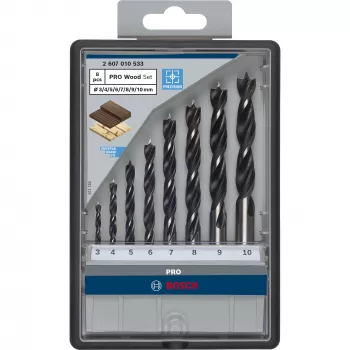 Gręžtų rinkinys Bosch 2 607 010 533 Robust Line smailieji gręžtai medžiui