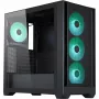 Korpusas Silentware Flow 110 A-RGB Black – vidutinis bokštas, grūdinto stiklo šoninis dangtis