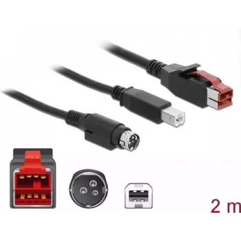 USB kabelis DeLOCK 85488 USB 2.0 2 m USB B juodas