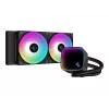 All-in-one skysčio aušintuvas DeepCool LS520 SE — 3x 120 mm ventiliatoriai, 280x120x27 mm aliumininis radiatorius, 41 cm žarnos, varinė bazė, RGB