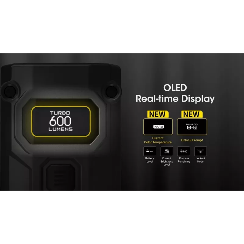 Raktų pakabuko žibintuvėlis Nitecore TINI3 Juodas 600 lm USB įkraunamas