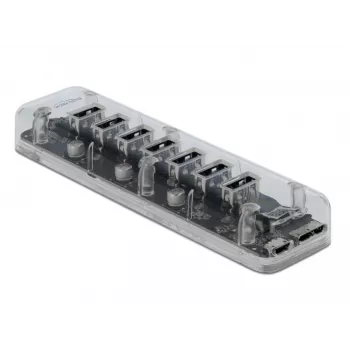 USB šakotuvas DeLOCK 64088 Skaidrus USB 3.2 Gen 1 Micro-B