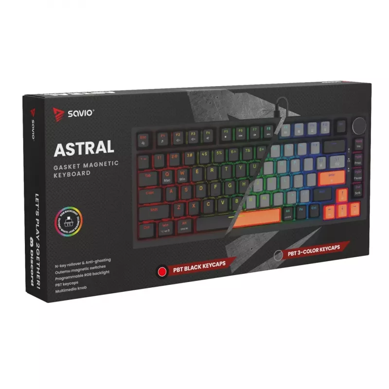 Savio ASTRAL BLACK JADE klaviatūra Gaming USB QWERTY US International