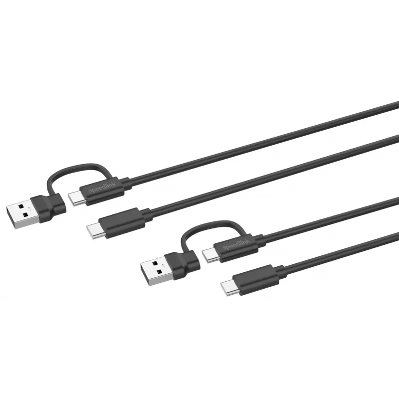 USB 3.2 Gen 1 (3.1 Gen 1) kabelis Speedlink SL-460101-BK, 3 m, USB A/USB C į USB C, juodas