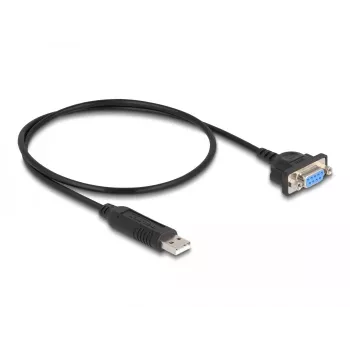 DeLOCK USB 2.0 į RS-232 adapteris su FTDI mikroschema, 50 cm, juodas