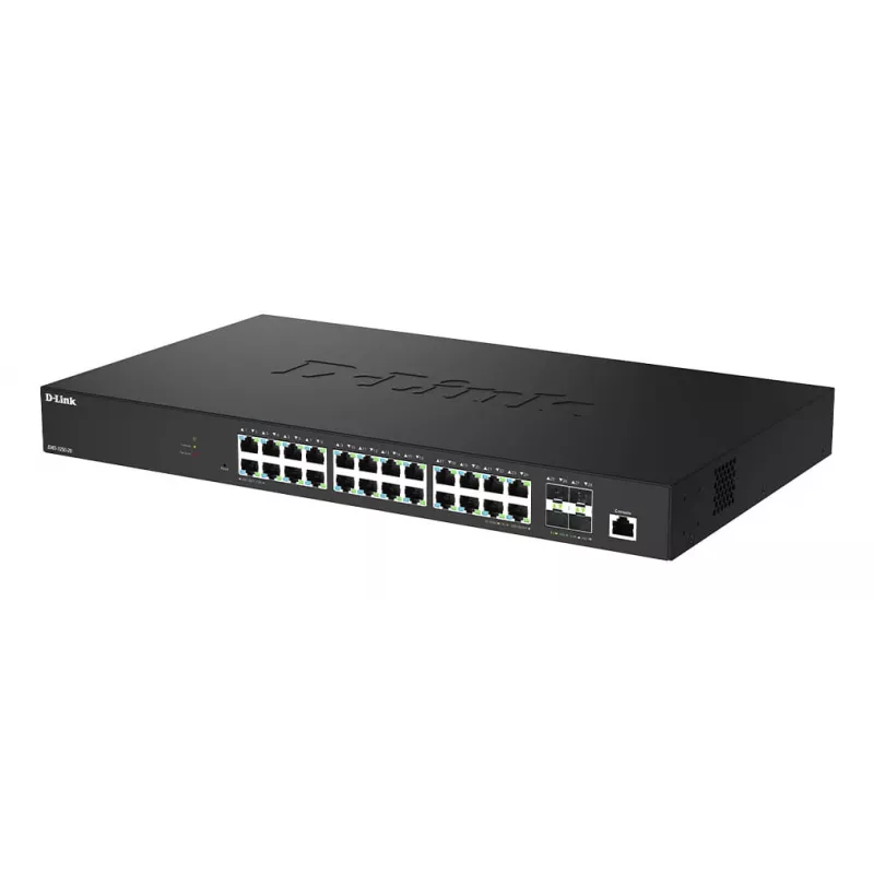 D-Link DMS-1250-28/E 28 prievadų 2.5G kelių gigabitų valdomas jungiklis su 4 x 10G SFP+ prievadais