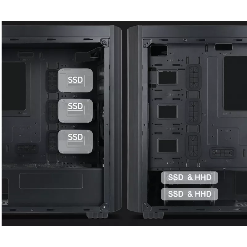 Gembird Fornax K500 ATX kompiuterio korpusas, Midi Tower, Juodas