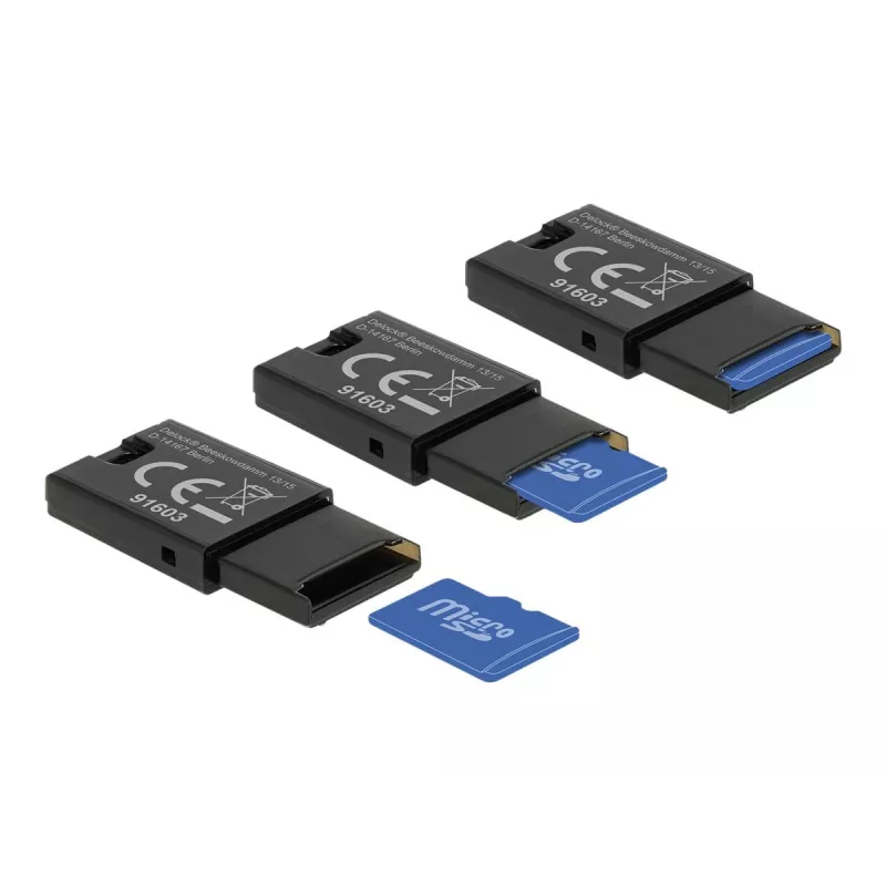 DeLOCK USB 2.0 kortelių skaitytuvas, juodas, MicroSD / MicroSDHC / MicroSDXC, 480 Mbit/s