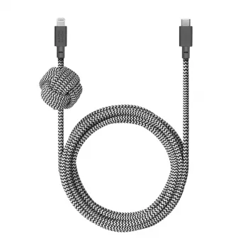 Lightning laidas native union NCABLE-KV-CL-ZEB 3 m Lightning į USB-A juodai baltas 140 g