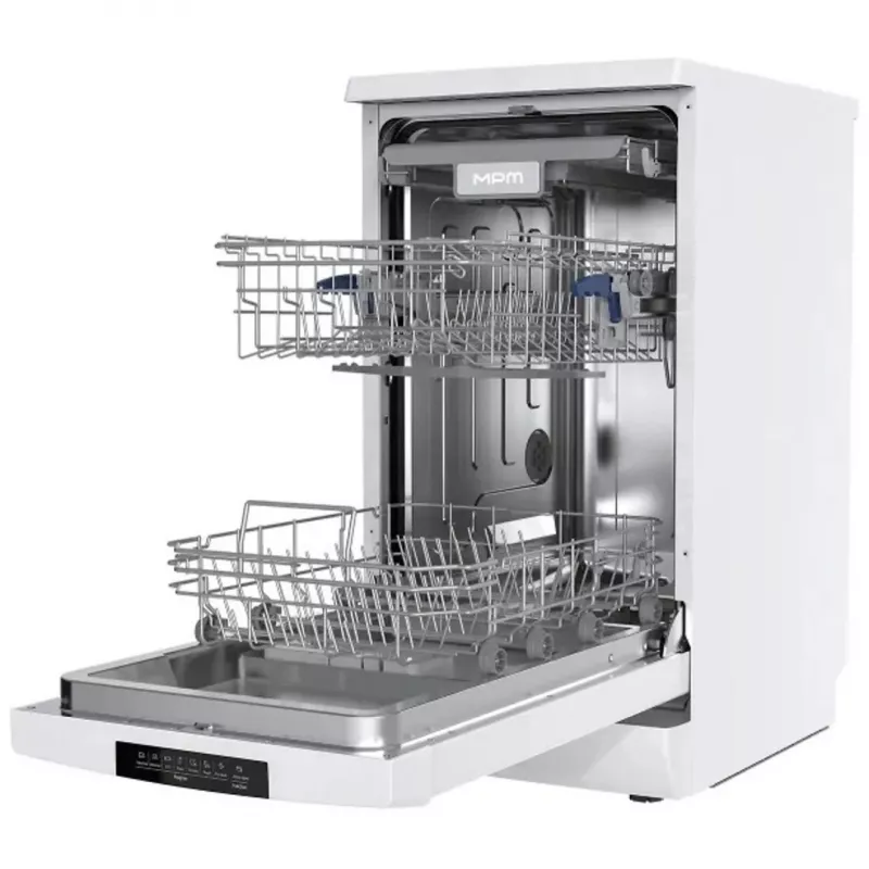 Laisvai pastatoma indaplovė MPM MPM-45-ZMF-01, 10 komplektų, 9 L/ciklas, 47 dB, 7 programų