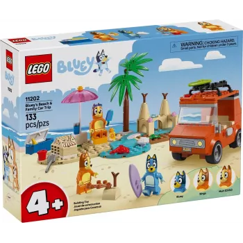 LEGO Bluey Blue Car Family Trip 11202 – konstruktorius su automobiliu ir figūrėlėmis