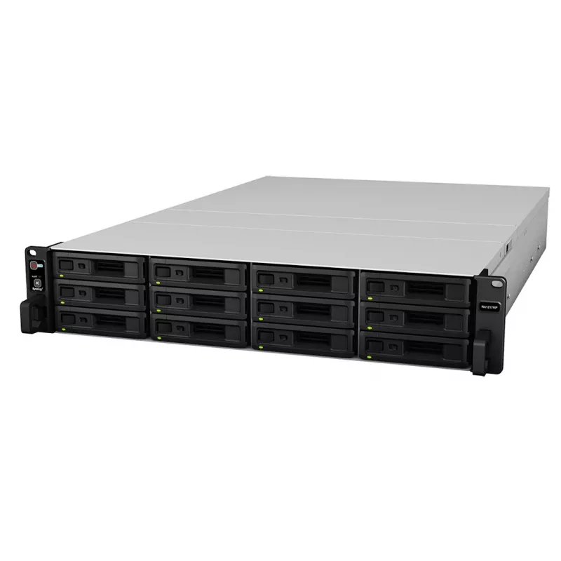 Synology RX1217 – 2U 12 vietų plėtinio blokas 12x 3,5/2,5 colio HDD/SSD 88 x 430,5 x 664 mm 12,7 kg 500 W