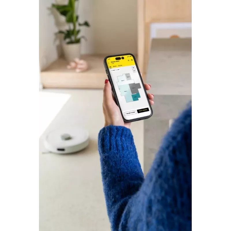 KARCHER RVC 3 Comfort balta grindų valymo robotė su bazine stotele