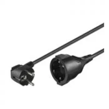 Wentronic goobay - Ilginimo maitinimo laidas - CEE 7/7 (kištukas) kampuotas į CEE 7/4 (lizdas) - AC 250 V - 10 A - 5,0 m - Juodas (93094)