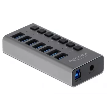 Delock DELOCK-63669 USB 3.2 7 prievadų šakotuvas, pilkas