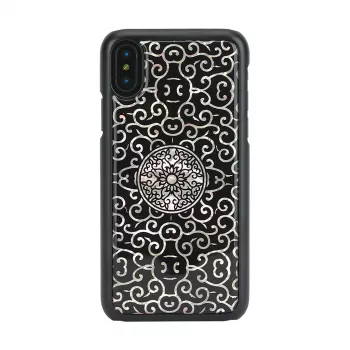 Mobiliojo telefono dėklas iKins Liana iPhone XS / XS S — juodas apsauginis dangtelis