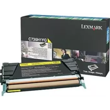 Kasetė su toneriais Lexmark C736H1YG geltona, lazerinė, 10 000 puslapių, 1 vnt.