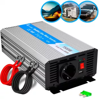 Extralink įtampos keitiklis 12V - 230V, 1500W, modifikuotas sinusas OPIM-1500W