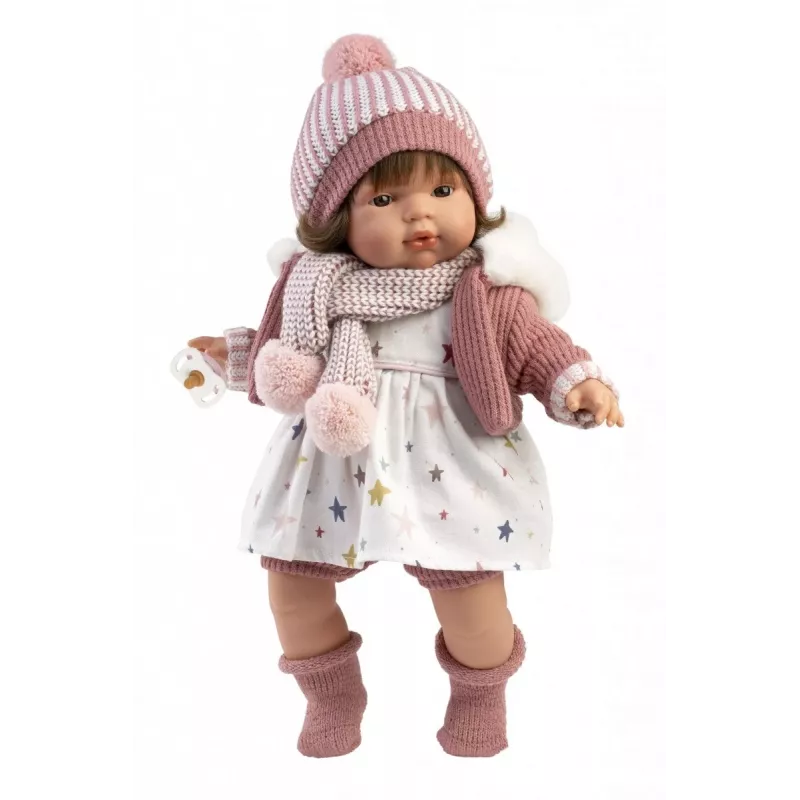 Lėlė Llorens Lola, 38 cm, verkianti, realistiniai bruožai, minkštas kūnas