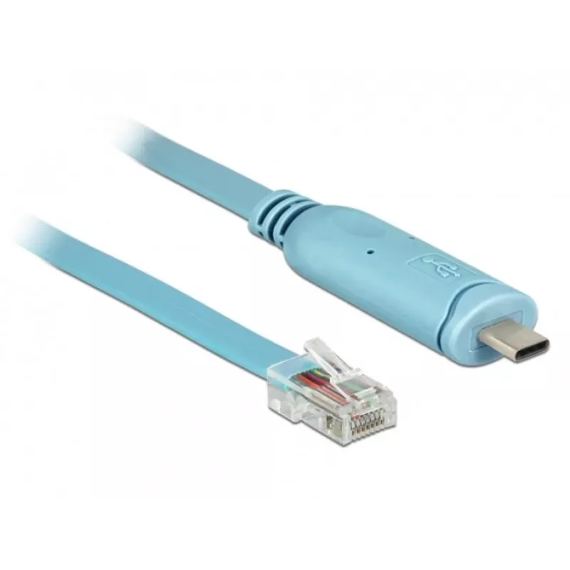 Serijinis kabelis DeLOCK 63914 USB Type-C – RJ45 3 m mėlynas