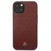 Mercedes MEHCP13SPSQRE iPhone 13 mini 5,4 inch raudonas kietas odinis dėklas su žvaigždžių raštu