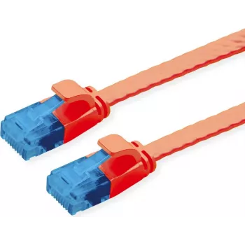 VALUE Patch Cable Cat.6A (Class EA) UTP, itin plokščias, Raudonas, 1,5 m