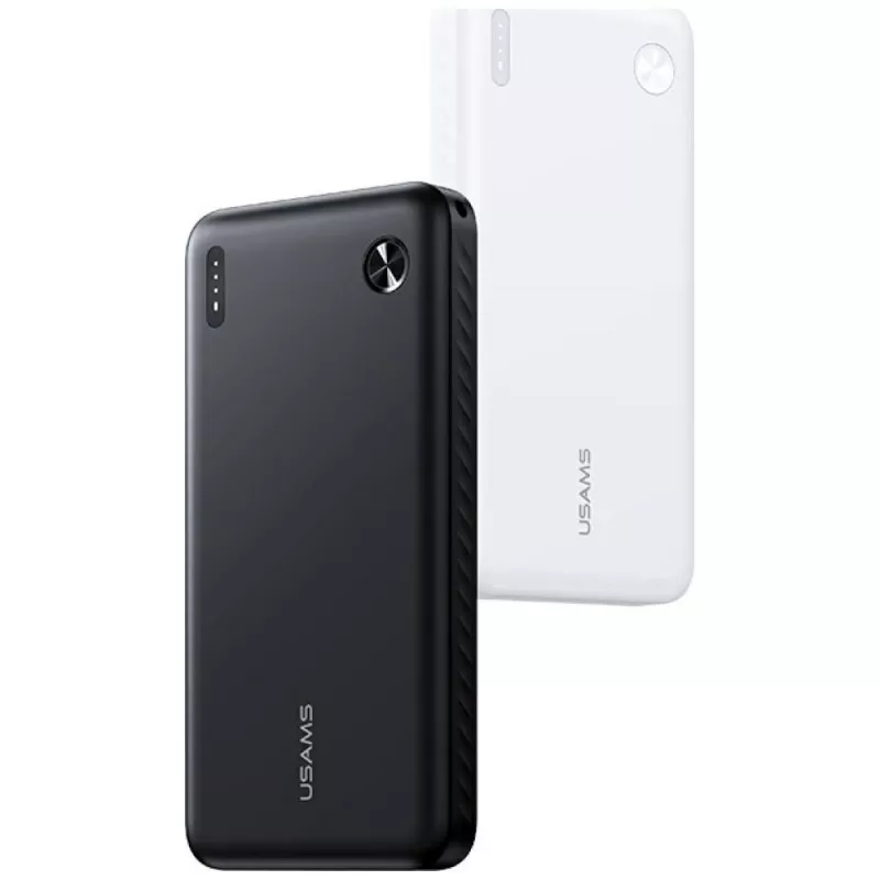 Power bank usams PB83 10000mAh PD 2×USB-A USB-C baltas