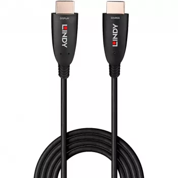 Lindy 15m Fibre Optic Hybrid HDMI 8K60 laidas, 15 m, HDMI A tipo (standartinis), HDMI A tipo (standartinis), 48 Gbit/s, Juoda
