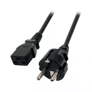 EFB-Elektronik maitinimo laidas su įžemintu kištuku 180° - C19 180°, juodas, 1,8 m, 3 x 1,50 mm²