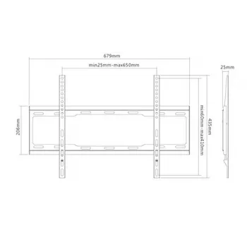 TV laikiklis prie sienos Sunne 37-70-EF, 37–70 colių, max 40 kg, VESA 200x200–600x400, juodas