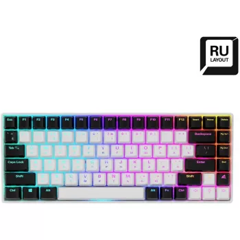 Sharkoon SKILLER SGK50 S3 klaviatūra mechaninė gaming USB QWERTY rusiška balta