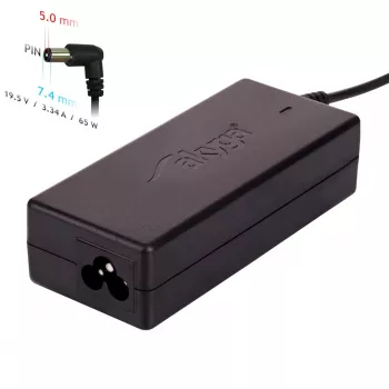Akyga AK-ND-05 nešiojamojo kompiuterio maitinimo adapteris 65W 19.5V 3.34A, skirta DELL, 1,2 m laidas, juodas