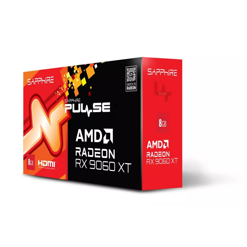 Vaizdo plokštė Sapphire Radeon RX 9060 XT 8 GB GDDR6, 128 bit, PCIe 5.0, 3320 MHz, 2x DP + HDMI