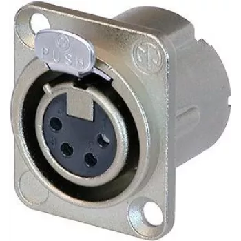 Neutrik NC4FD-LX 4 kontaktų XLR kištukas, sidabrinis, 26-31 mm