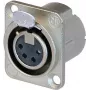 Neutrik NC4FD-LX 4 kontaktų XLR kištukas, sidabrinis, 26-31 mm