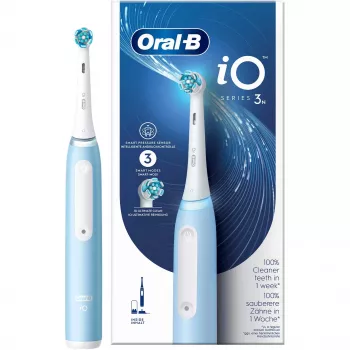 Oral-B Braun iO Series 3N suaugusiųjų vibracinis dantų šepetėlis šviesiai mėlynas, baltas