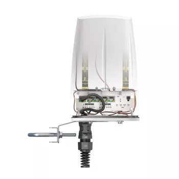 Kryptinė lauko antena QuWireless QuSpot AX12S PoE/LAN, daugiajuostė 0.694–6 GHz, max stiprinimas 3 dBi, balta