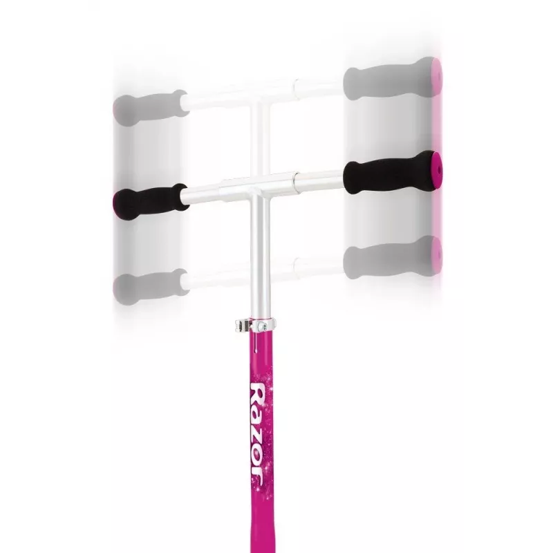 Paspirtukas Razor A5 Lux sulankstomas aliuminis 20 cm poliuretano ratai reguliuojamas vairas maksimali apkrova 100 kg rožinis