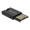 DeLOCK USB 2.0 kortelių skaitytuvas, juodas, MicroSD / MicroSDHC / MicroSDXC, 480 Mbit/s
