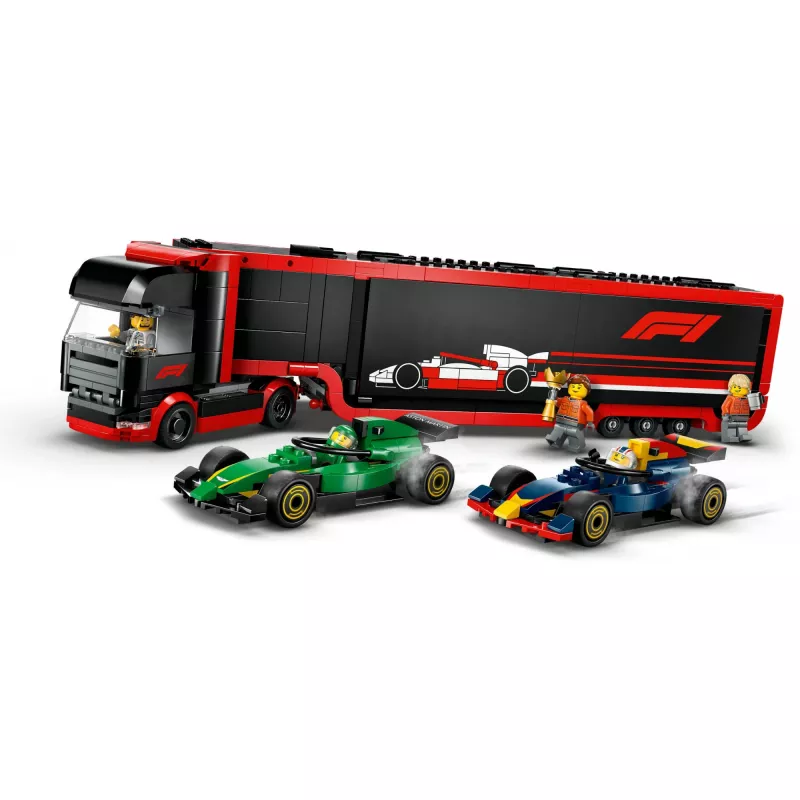LEGO CITY 60445 F1 - Sunkvežimis su RB20 ir AMR24 F1 bolidais