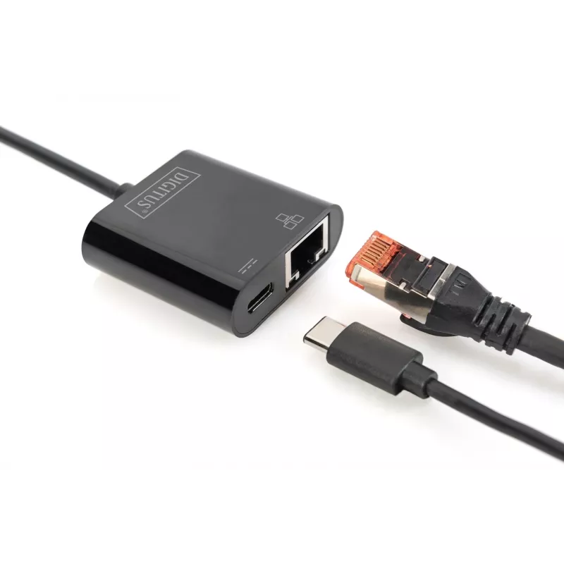 USB Type-C Gigabit Ethernet adapteris Digitus DN-3027 su Power Delivery