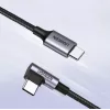 Ugreen USB-C (tiesus) / USB-C (kampuotas) PD QC 60W 3A 0.5m US255 (pilka)