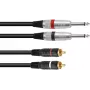 Garso adapterio laidas Omnitronic 2x 3,5 mm lizdas – 2x RCA, 3 m, juodas