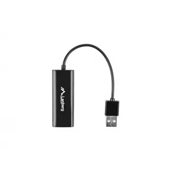 Tinklo sąsajos plokštė LANBERG NC-0100-01 USB 10 Gbit/s, karštas keitimas, kabelis 0,15 m, juoda