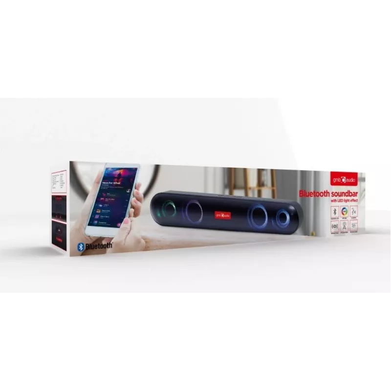 Gembird SPKBT-BAR400L garso juosta juoda 2.0 kanalų 10 W