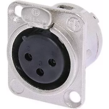 Neutrik NTR-NC3FDL1 (NC3F-DL-1) – XLR kištukas, juodas/sidabrinis, IP40
